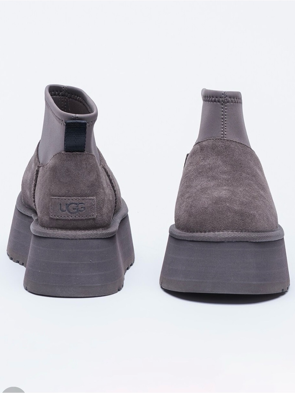 UGG Women’s Classic Mini Dipper Dark Grey Suede Boot - Picture 3 of 5
